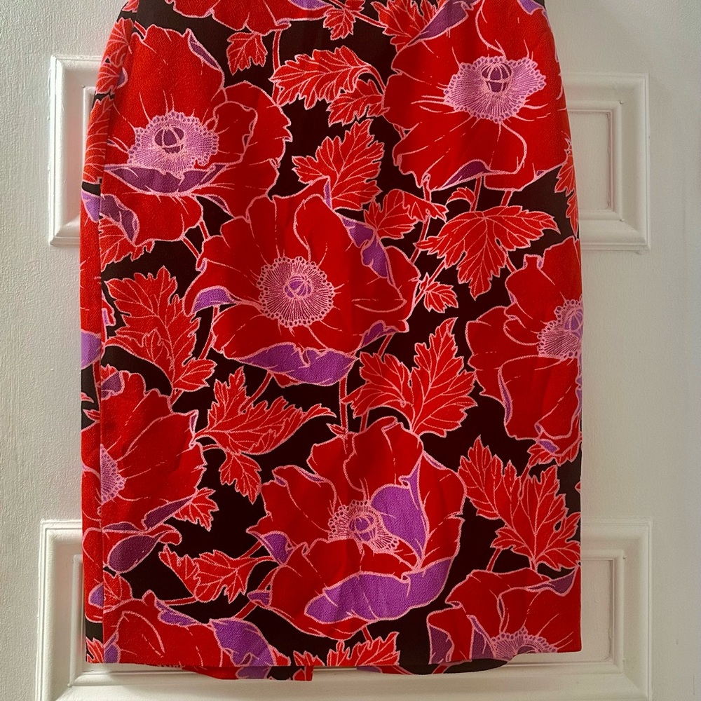 Who What Wear Red and Black Pencil Skirt Cocktail